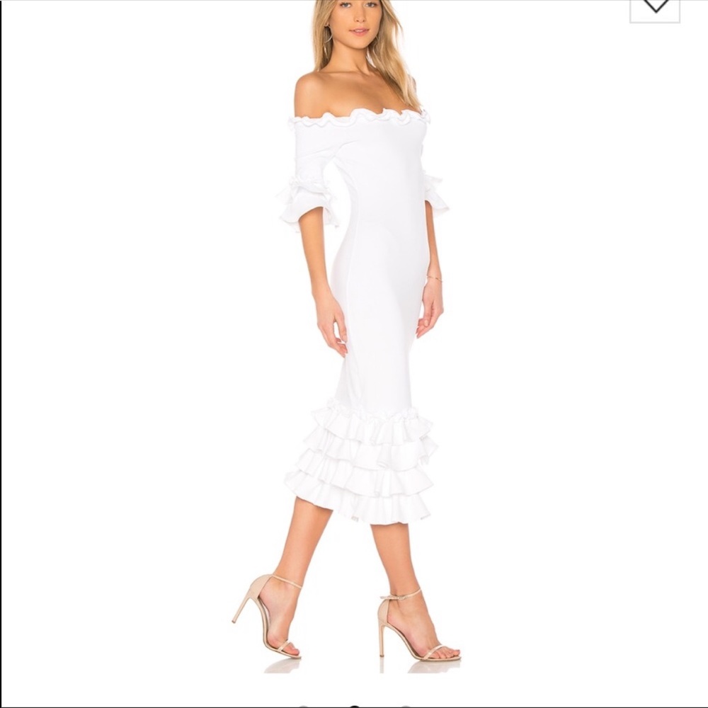 Donna Mizani White ruffle dress